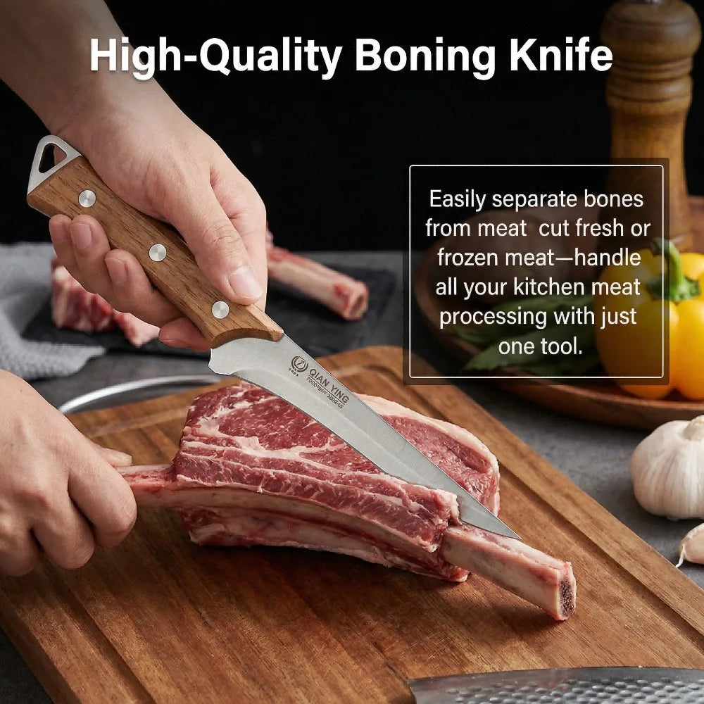 Professional Boning Knife – Sharp Blade & Wood Handle | 22cm