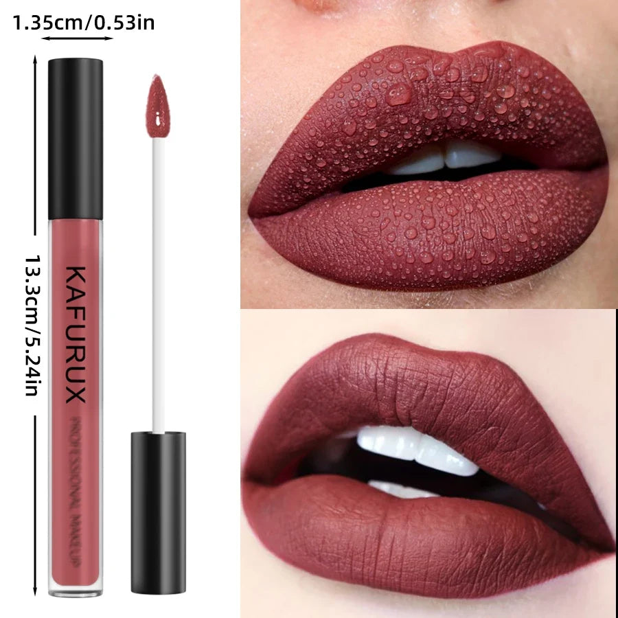 KAFURUX Matte Liquid Lipstick – Velvet, High Pigment, Waterproof
