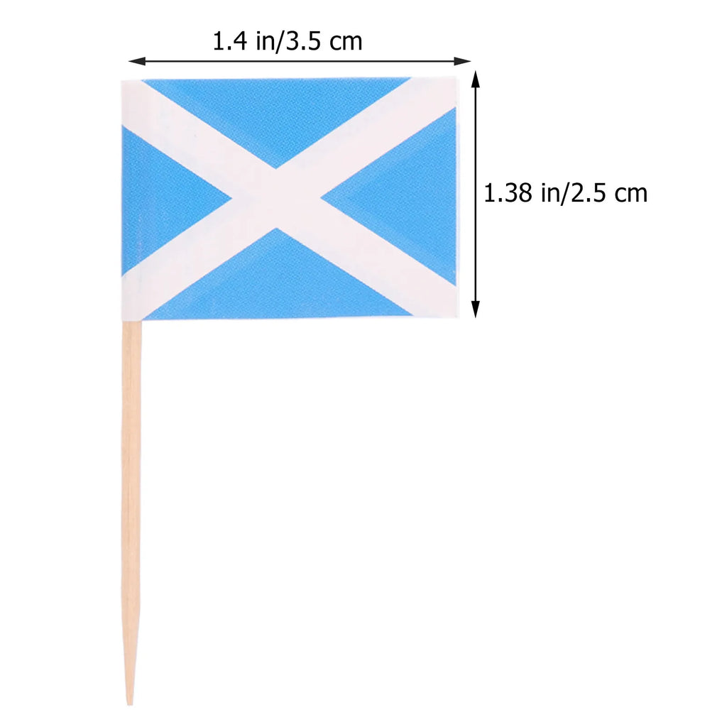 Scotland Flag Wooden Toothpicks Cupcake Toppers Food Picks National