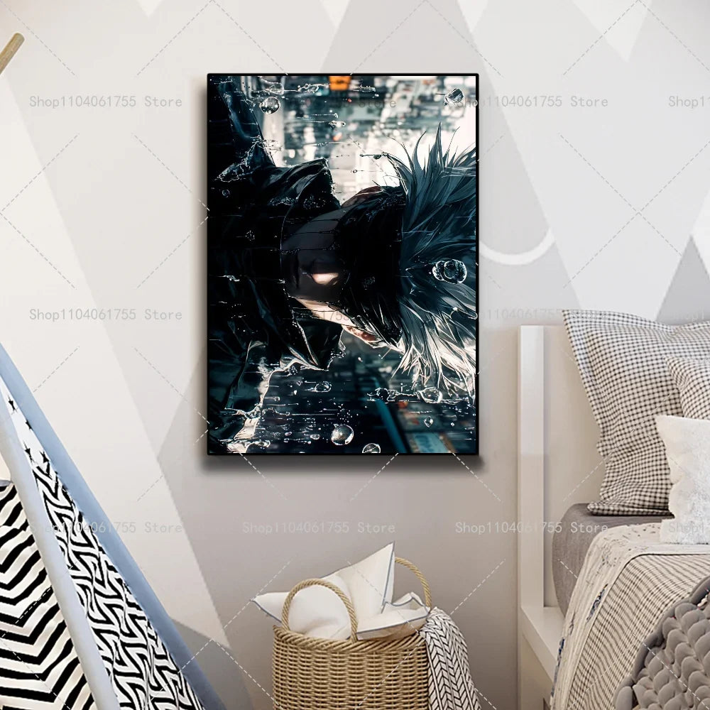 Gojo Satoru Anime Wall Poster – Self-Adhesive Waterproof Sticker