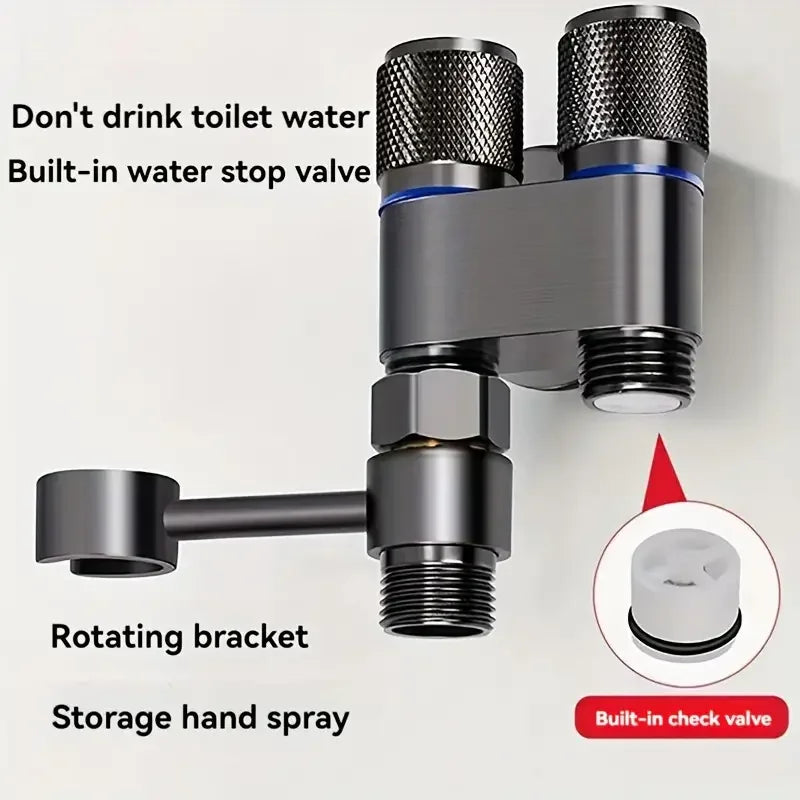 Handheld Bidet Toilet Spray Kit | 2-in-1 Angle Valve, No Batteries