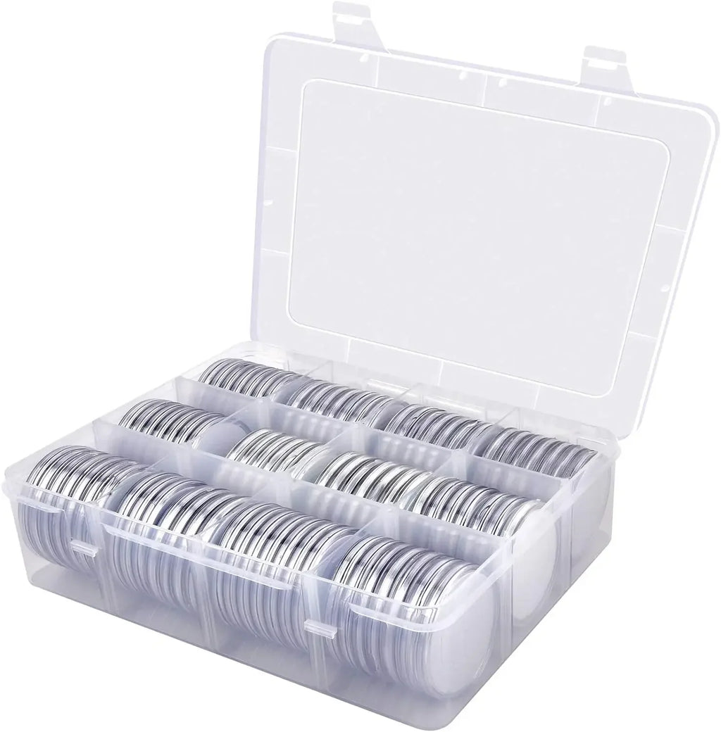 84-Piece Coin Capsules Set – 6 Sizes with Organizer Box