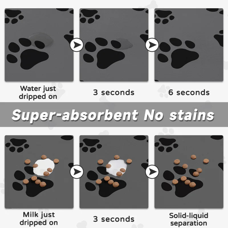 Pet Feeding Floor Mat Water-absorbing Cooling Anti-slip Cat Dog