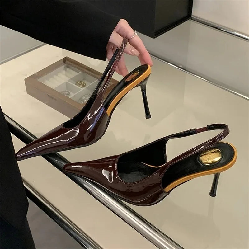 Women's Pointed Toe High Heel Pumps | Patent Leather Dress Shoes