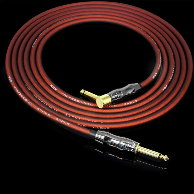 KGR 20AWG Electric Guitar Bass Audio Cable Connector Straight Right