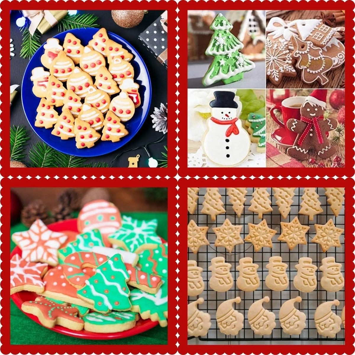 Mini Cookie Cutters 3D Raised Stamps Snowflake Snowman Candy Baking