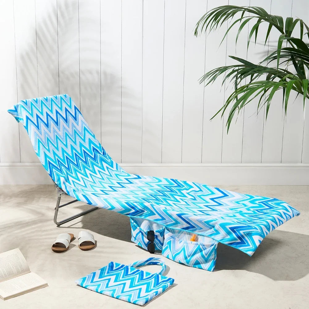 2-in-1 Beach Lounge Chair Cover & Tote Bag | Soft Microfiber