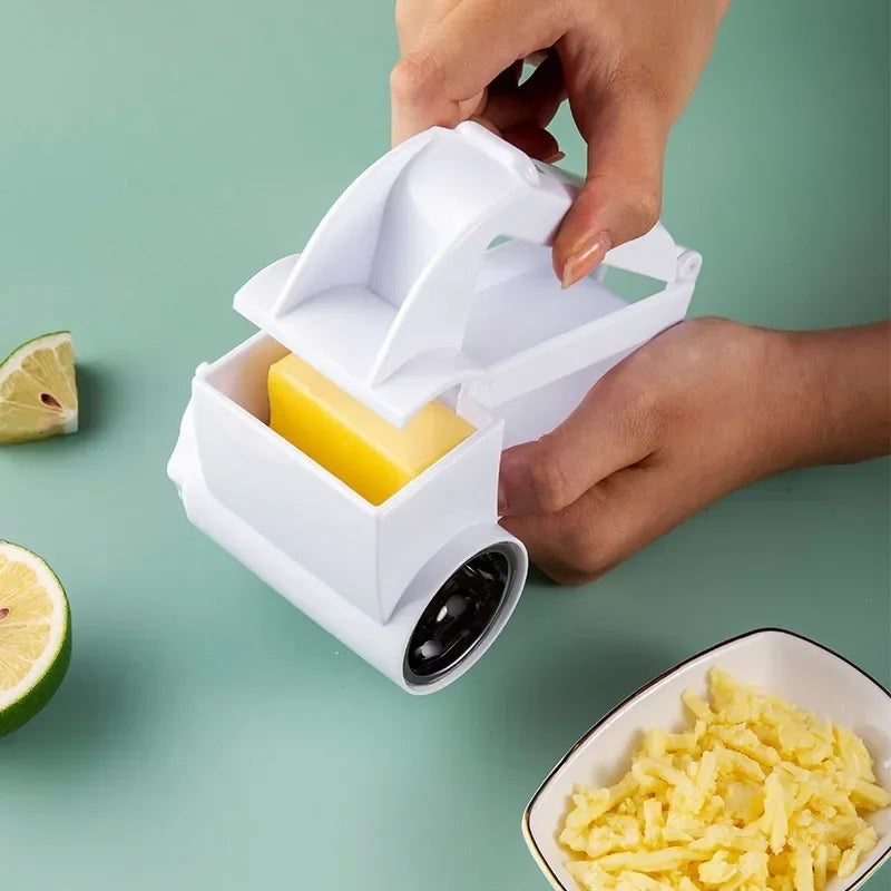 3-in-1 Hand Crank Rotary Cheese Grater – Stainless Steel