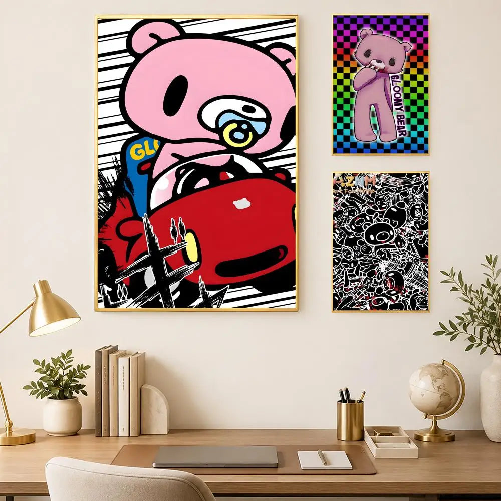Gloomy Bear Self-Stick HD PVC Wall Art Poster | Waterproof Decor