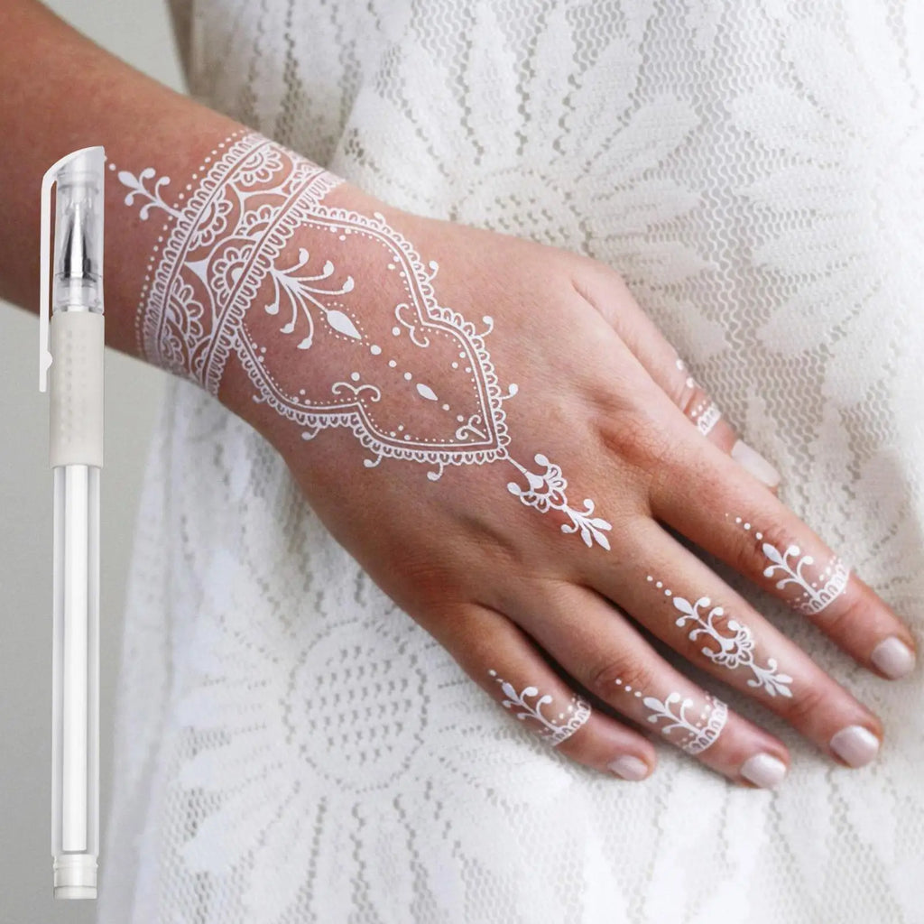 White Tattoo Skin Marker Gel Pen – Water-Soluble Sketch Pen