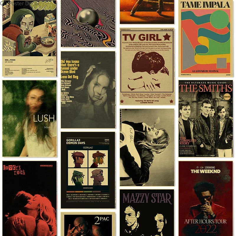 Vintage Music Posters – Lizzy Grant & TV Girl Retro Wall Art