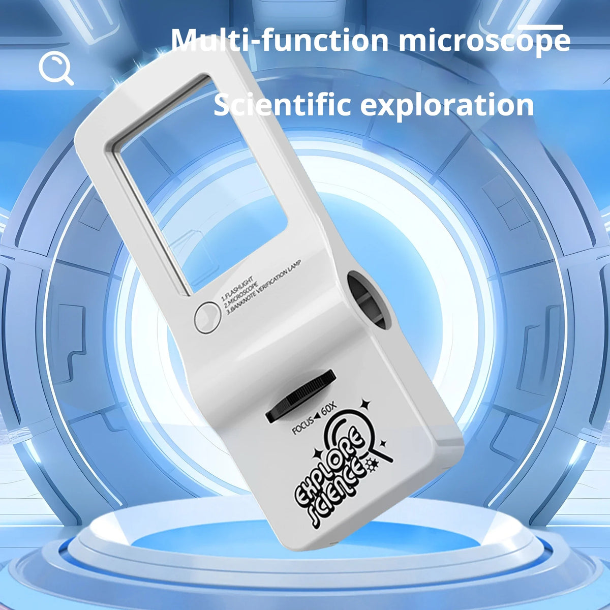 4-in-1 Mini Microscope Toy – Magnifier, Flashlight & Puzzle