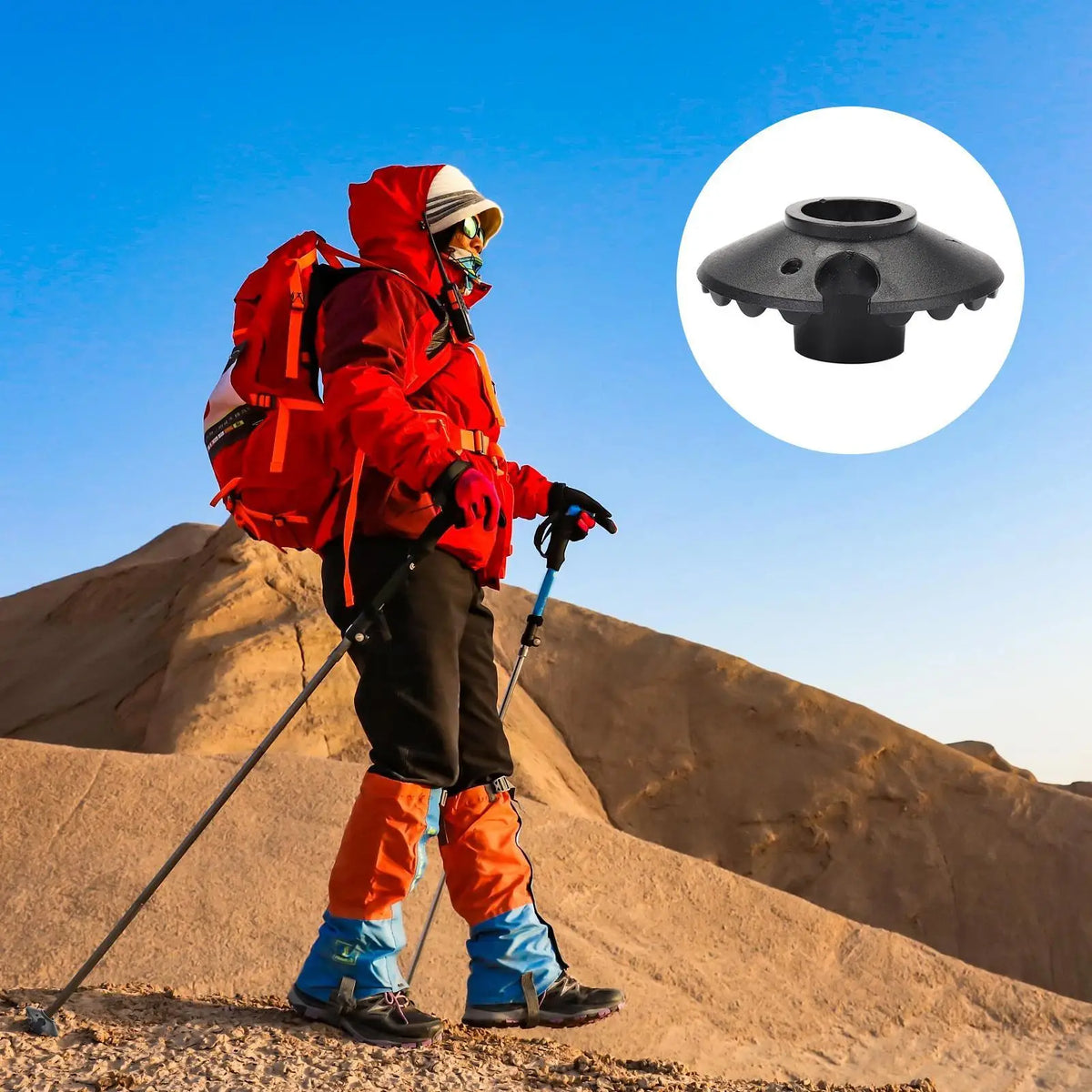 Trekking Pole Snow & Mud Baskets – Anti-Slip Replacement Pair