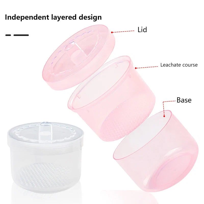 Nail Drill Bit Cleaning & Storage Box – Round Disinfection Bowl