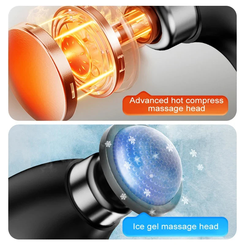 Foldable Massage Gun with Heat & Cold Heads | Full Body