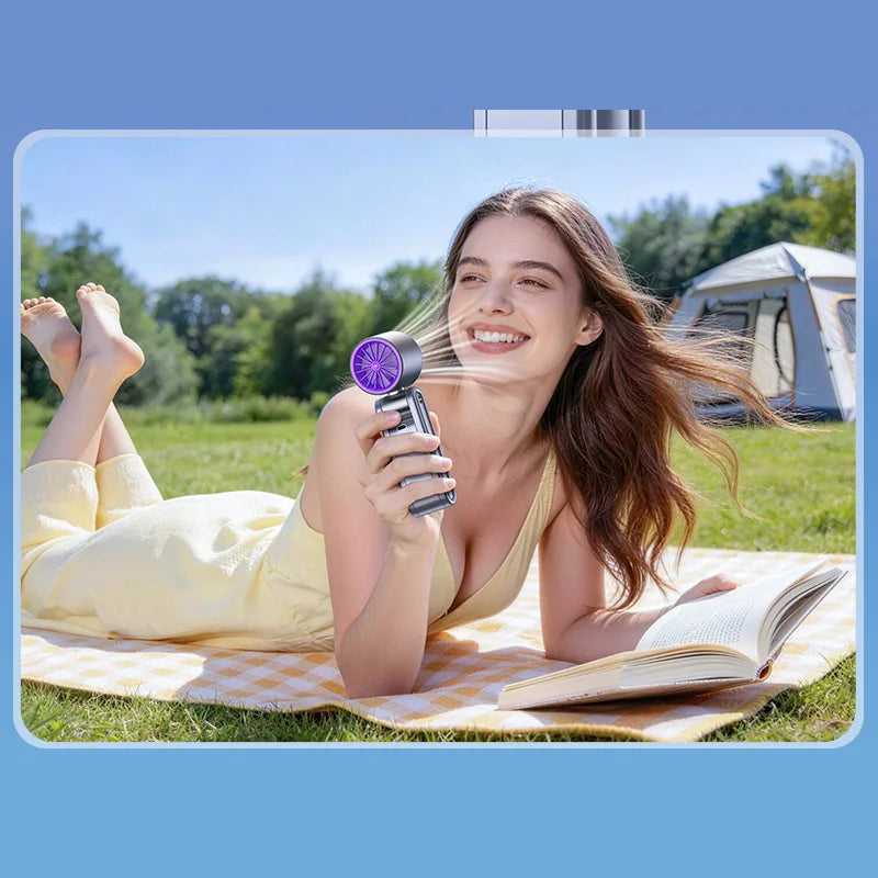 Mini Foldable Ice Cooling Fan | 199 Speeds, 5500mAh Battery