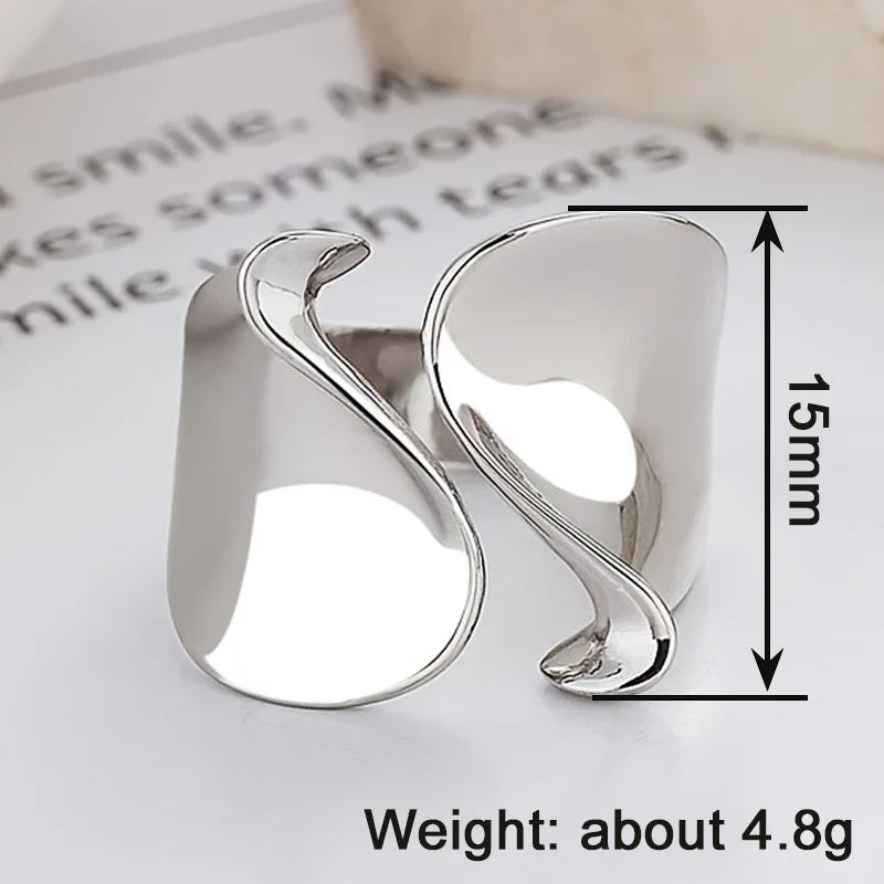 Huitan Geometric Wide Opening Ring for Women | Brass Fashion