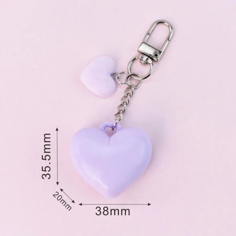 Heart Shape Mini Empty Blush Compact with Mirror & Keychain
