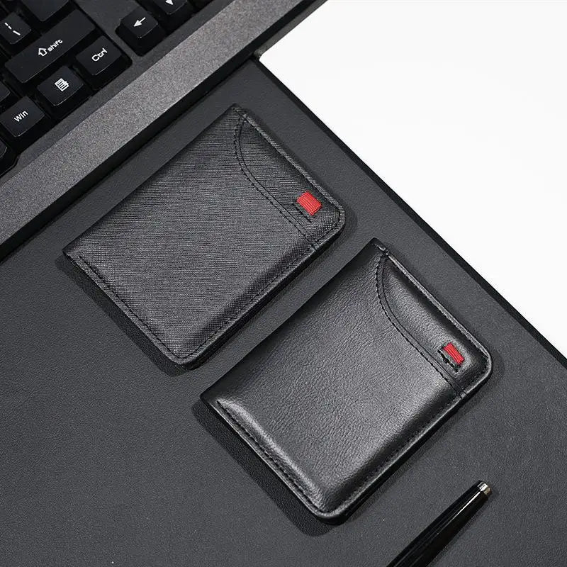 Men's Slim Bifold PU Leather Wallet – Card & Cash Holder