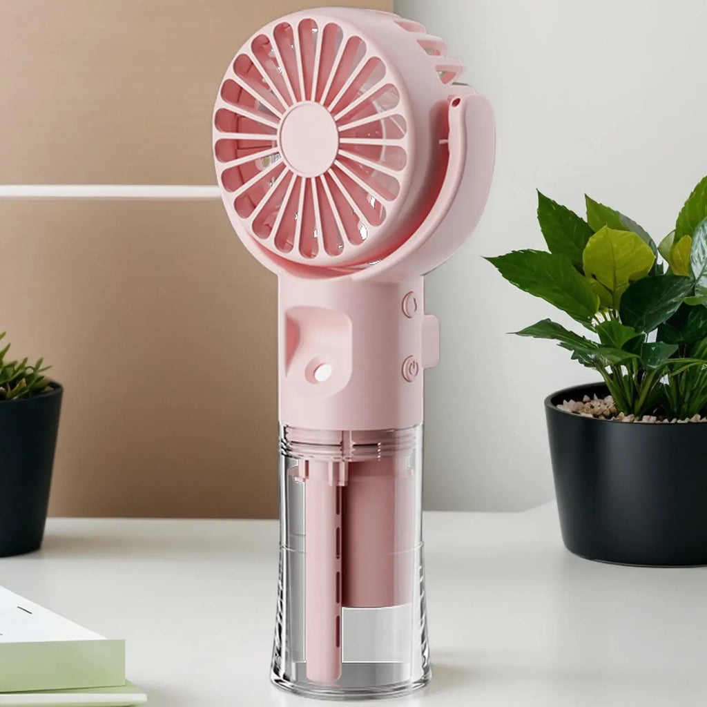 Mini Handheld Misting Fan – USB Rechargeable Water Spray Fan