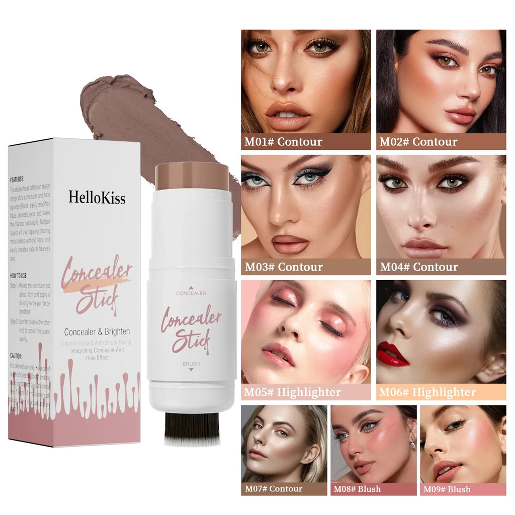 Hello Kiss Double-Ended Highlighter & Contour Stick | Waterproof