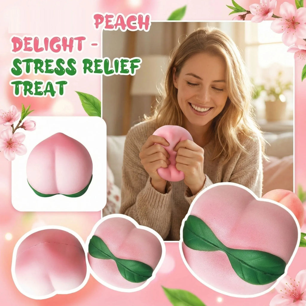 Peach Slow-Rise Squeeze Toy – Sensory Fidget Gift for Adults