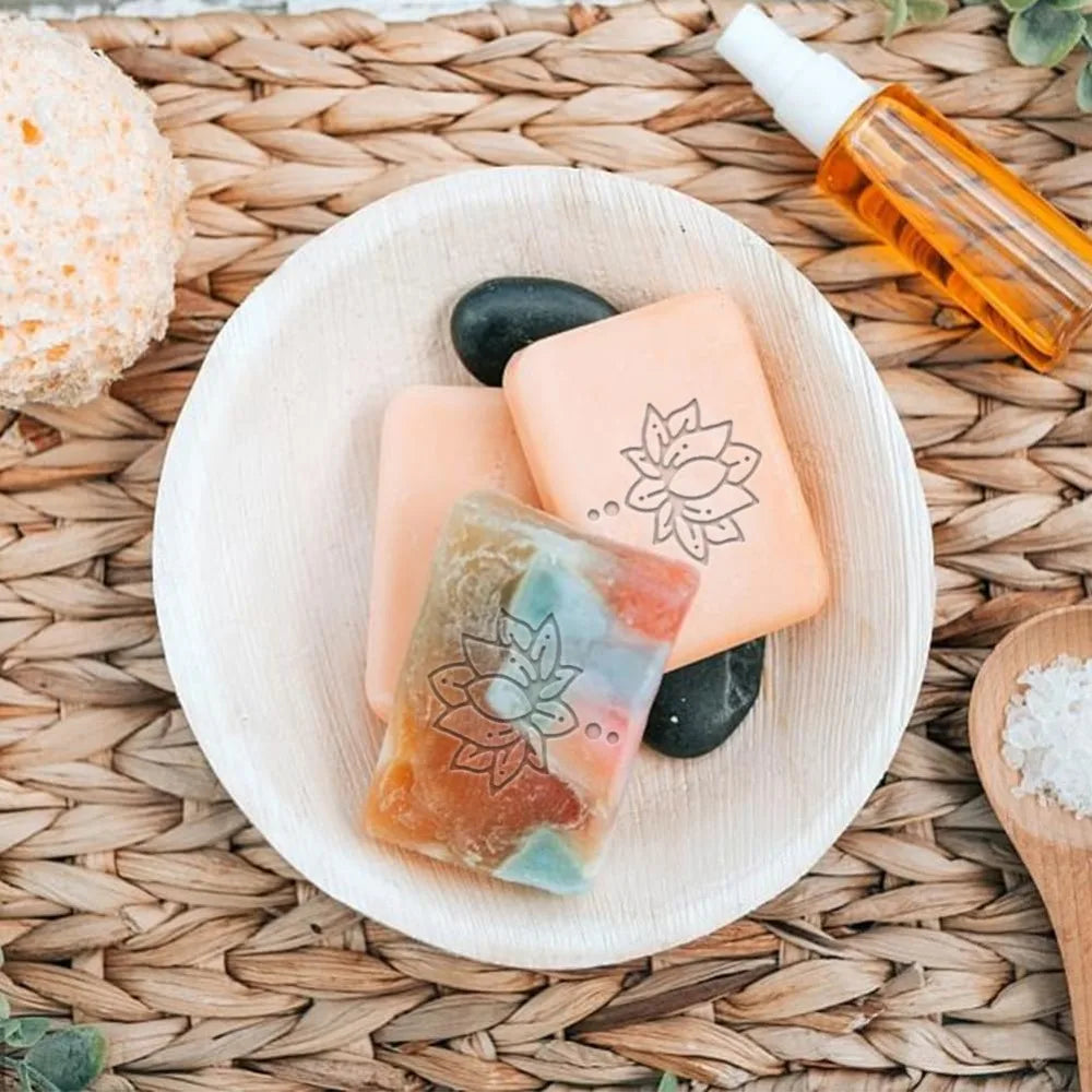 Acrylic Lotus Flower Soap Stamp – 1.3" DIY Imprint Mold