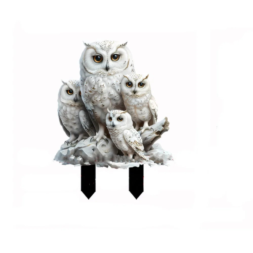 Acrylic Owl Garden Stake – Waterproof Figurine Yard Decor