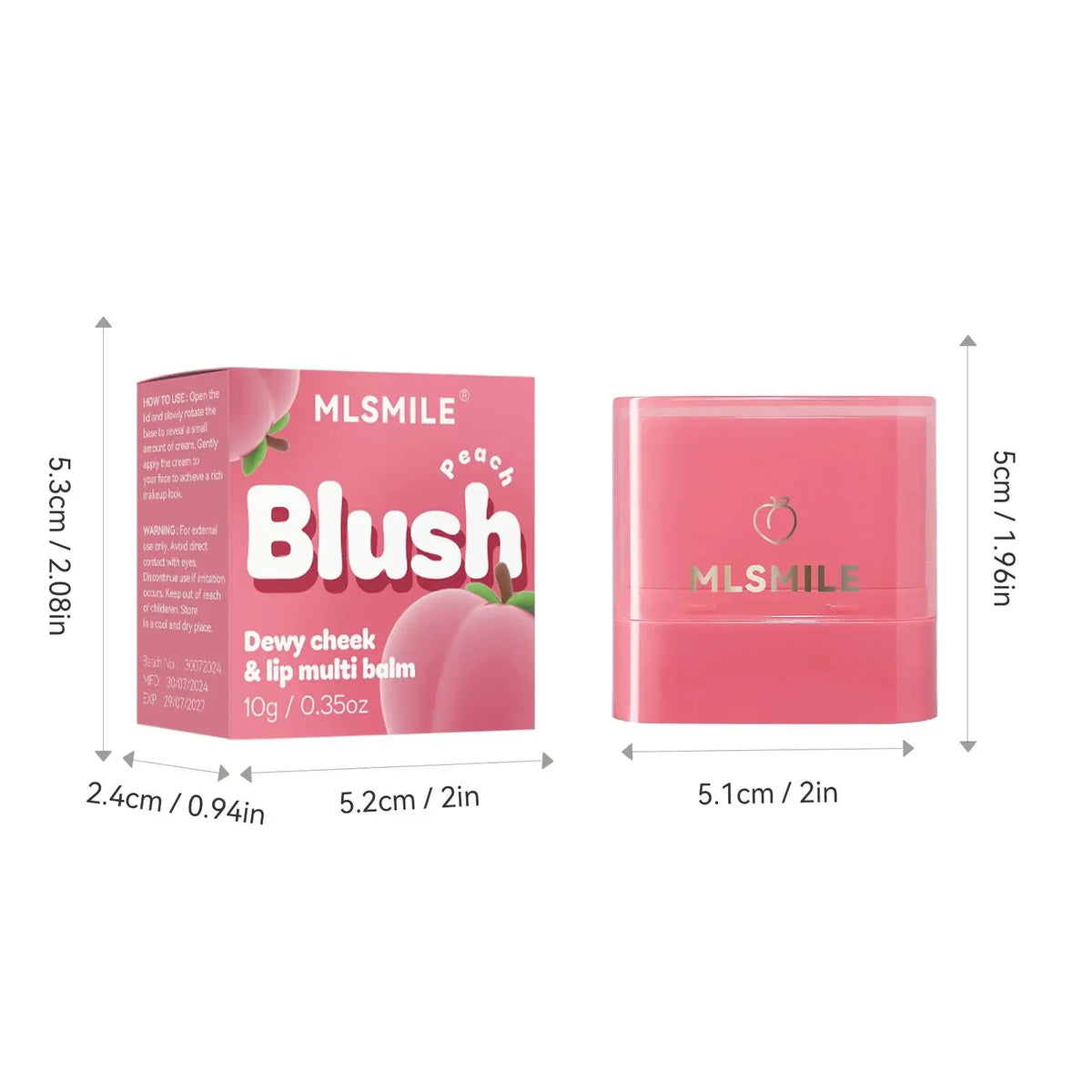 MLSMILE 2-in-1 Cream Blush Stick – Lip, Cheek & Highlight