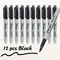 Black Permanent Marker Pens – Fine Tip, Waterproof, Quick Dry