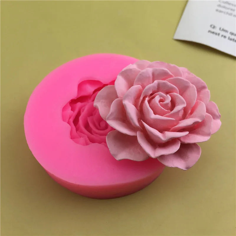 3D Rose Flower Silicone Mold Fondant Chocolate Soap Candle Resin