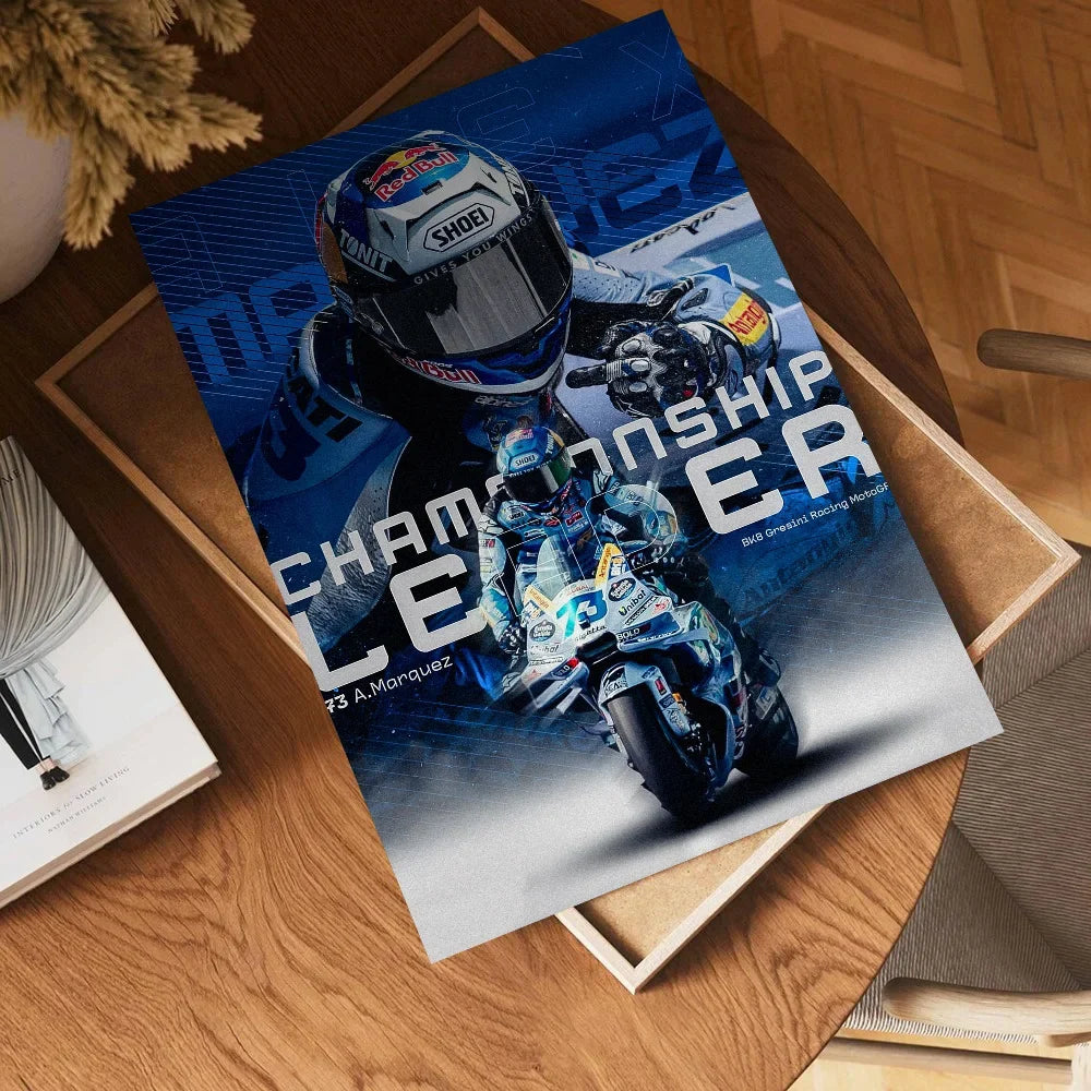 MotoGP Wall Poster – Self-Adhesive Waterproof Art Sticker