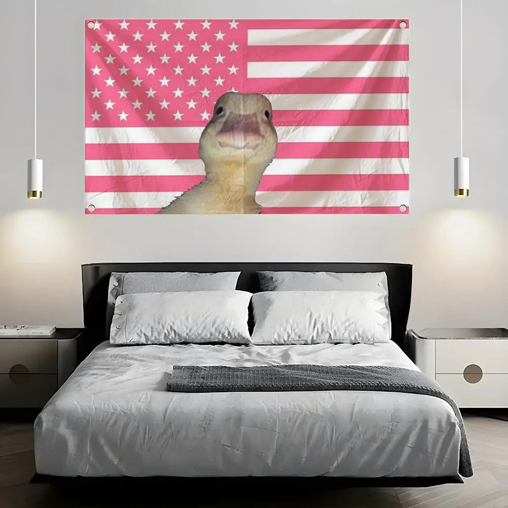 Funny Pet Duck Flag – Indoor & Outdoor Wall Art Banner