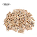 50 Durable Wooden Photo Clips Mini Reusable Memo Paper Peg Clamp