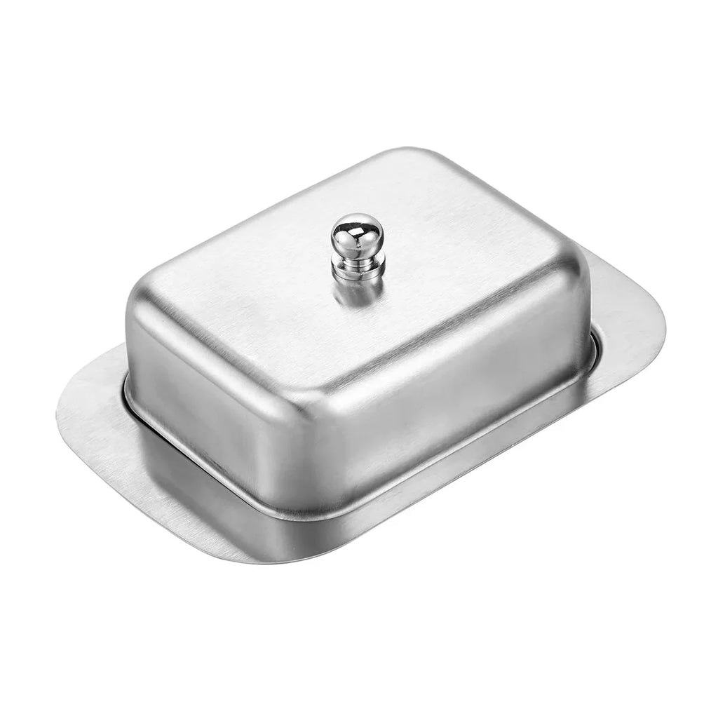 Stainless Steel Butter Dish Lid Handle Cover Design Dessert Cheese