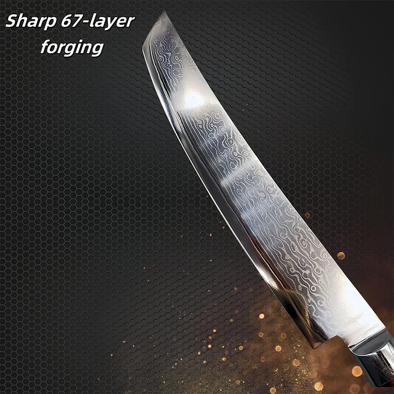 Damascus Steel Chef Knife | 67-Layer Kiritsuke Cleaver