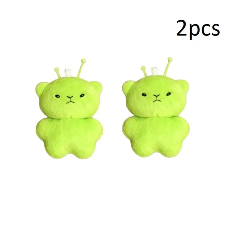 Green Alien Cat Plush Keychain – Cute Stuffed Animal Charm