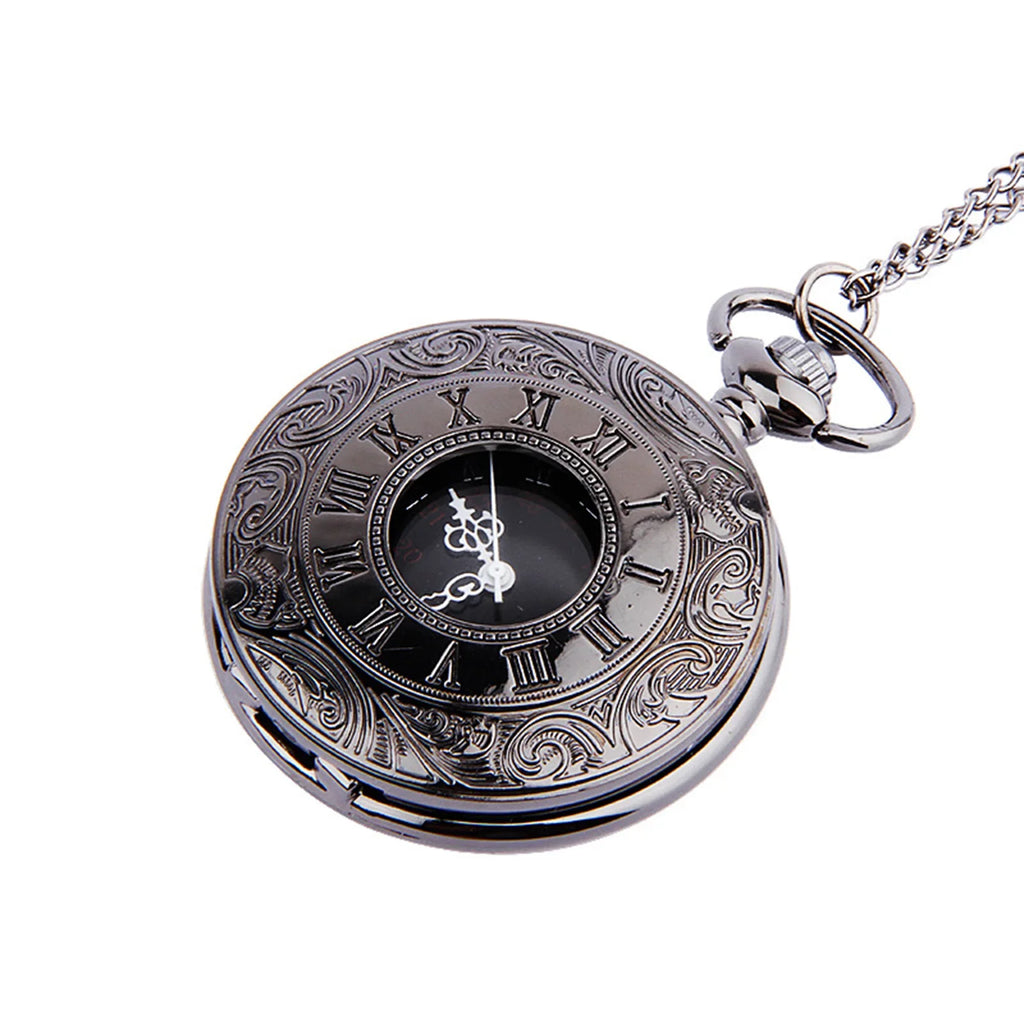 Antique Vintage Quartz Pocket Watch with Chain | Retro Men's