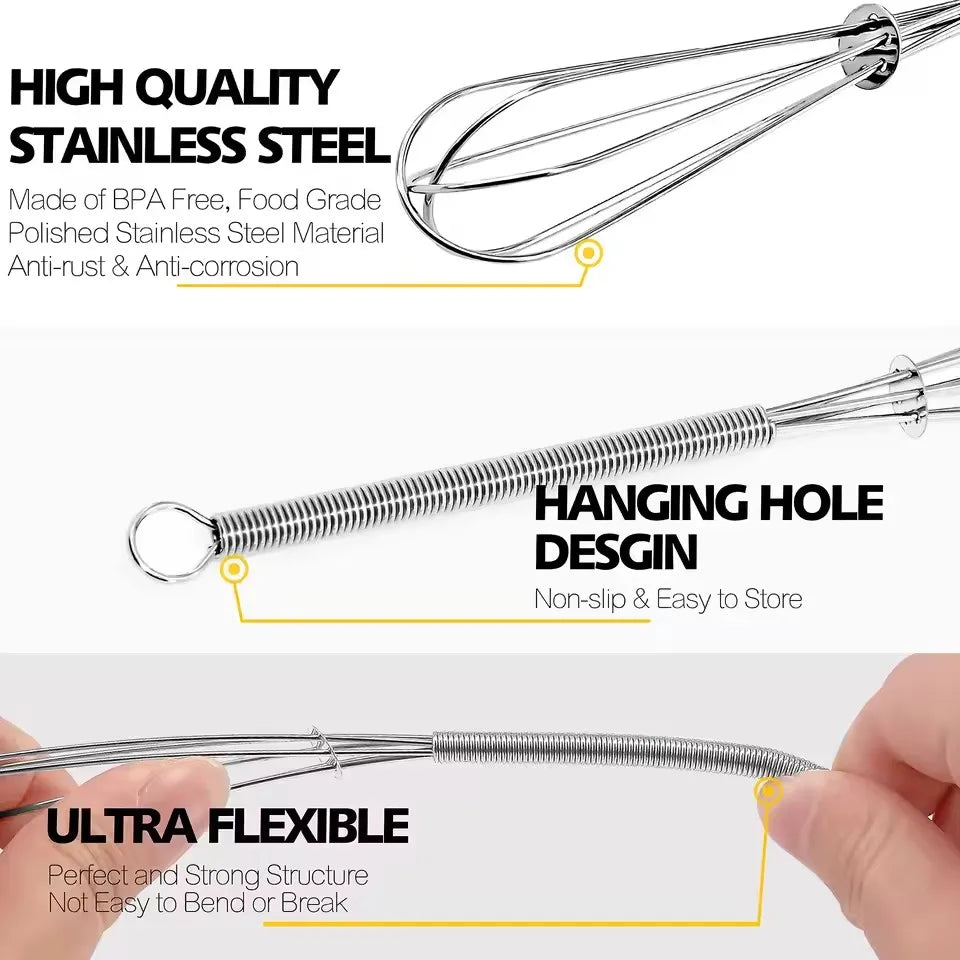 Mini Stainless Steel Manual Egg Whisk – Kitchen Wire Beater