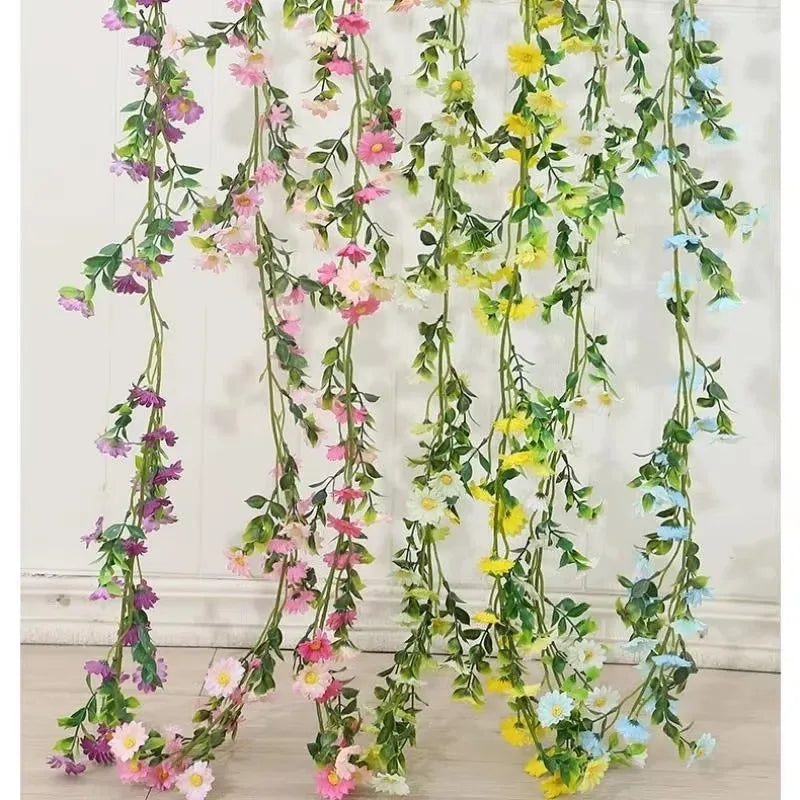 210cm Artificial Sunflower Daisy Vine – Silk Flower Rattan Decor