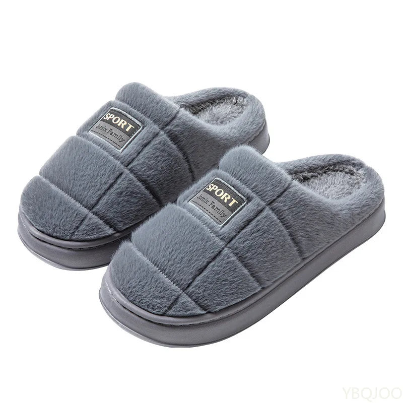 YBQJOO Winter Indoor Slippers – Warm Plush Non-Slip Home Shoes
