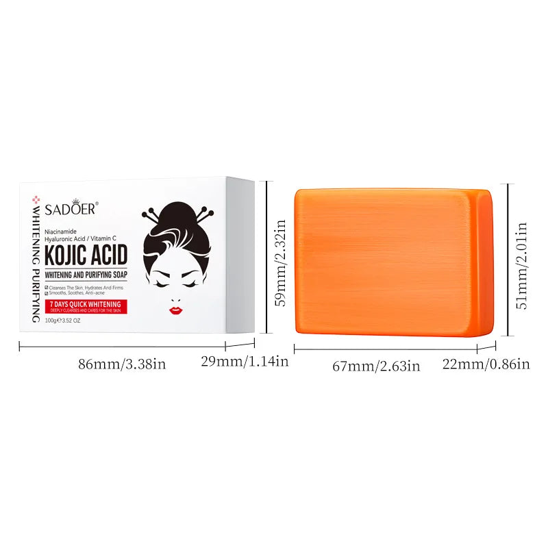 SADOER Kojic Acid Soap – Niacinamide & Hyaluronic Acid Bar