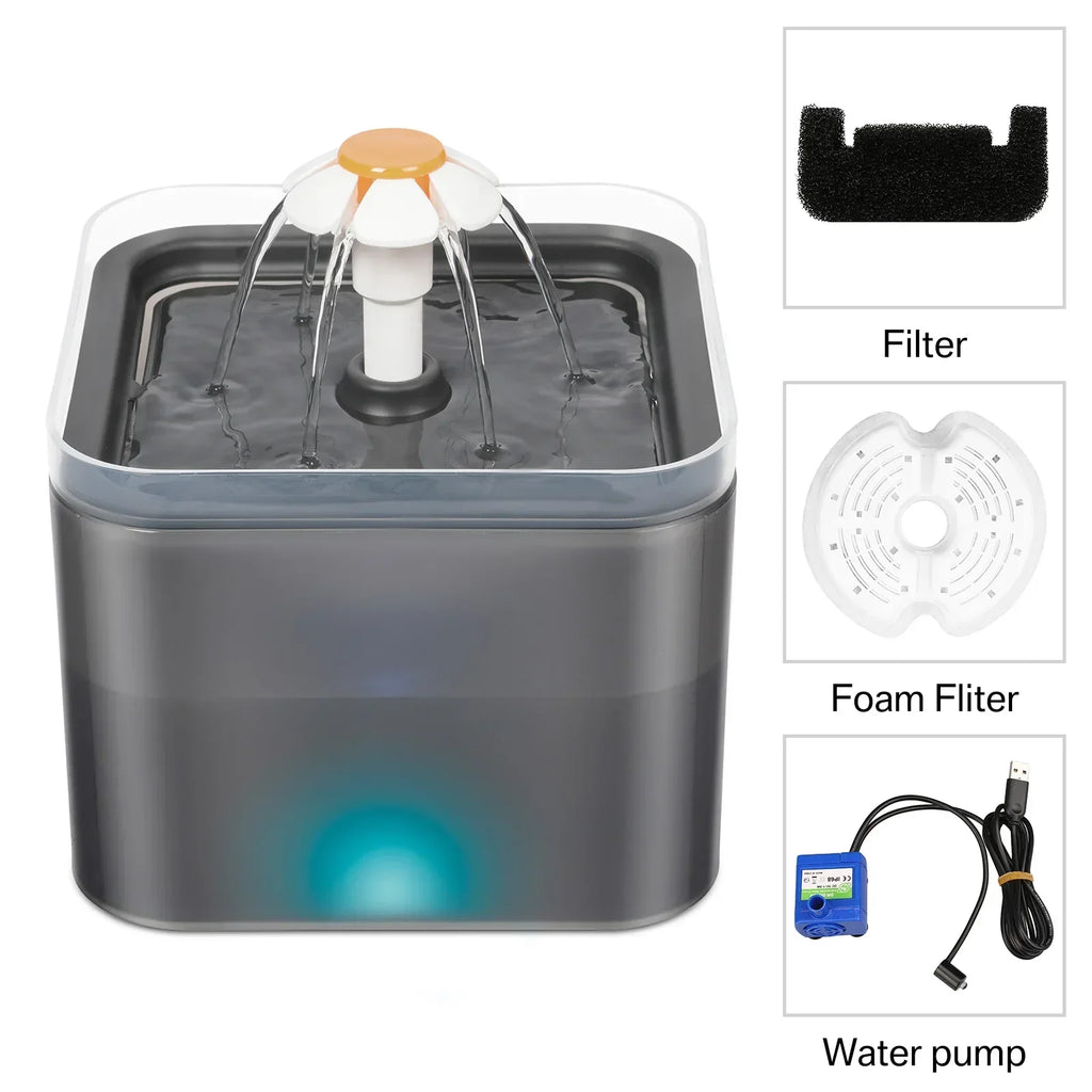 Cat Water Fountain 2L – Silent LED Automatic Pet Dispenser
