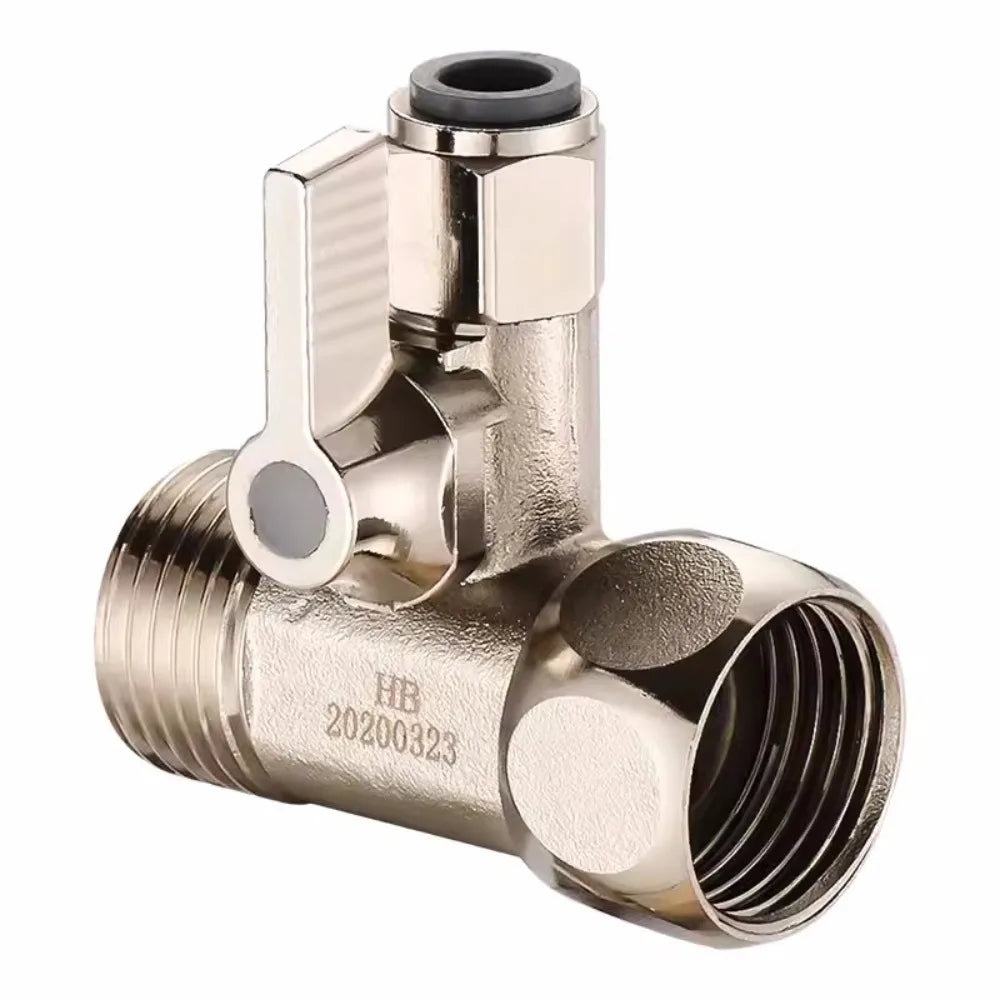 RO Feed Water Adapter 1/2" to 1/4" with Shut-Off Ball Valve Tee