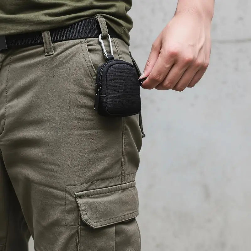 Tactical Canvas Key Bag & Coin Wallet – Compact EDC Pouch