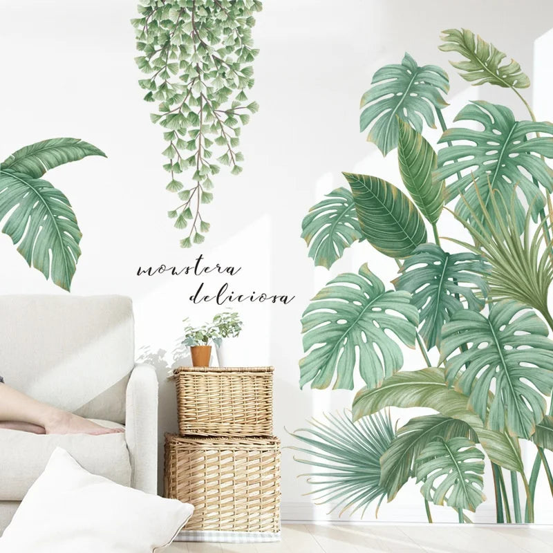 Monstera Leaf Wall Decal – Nordic Tropical Vinyl Sticker