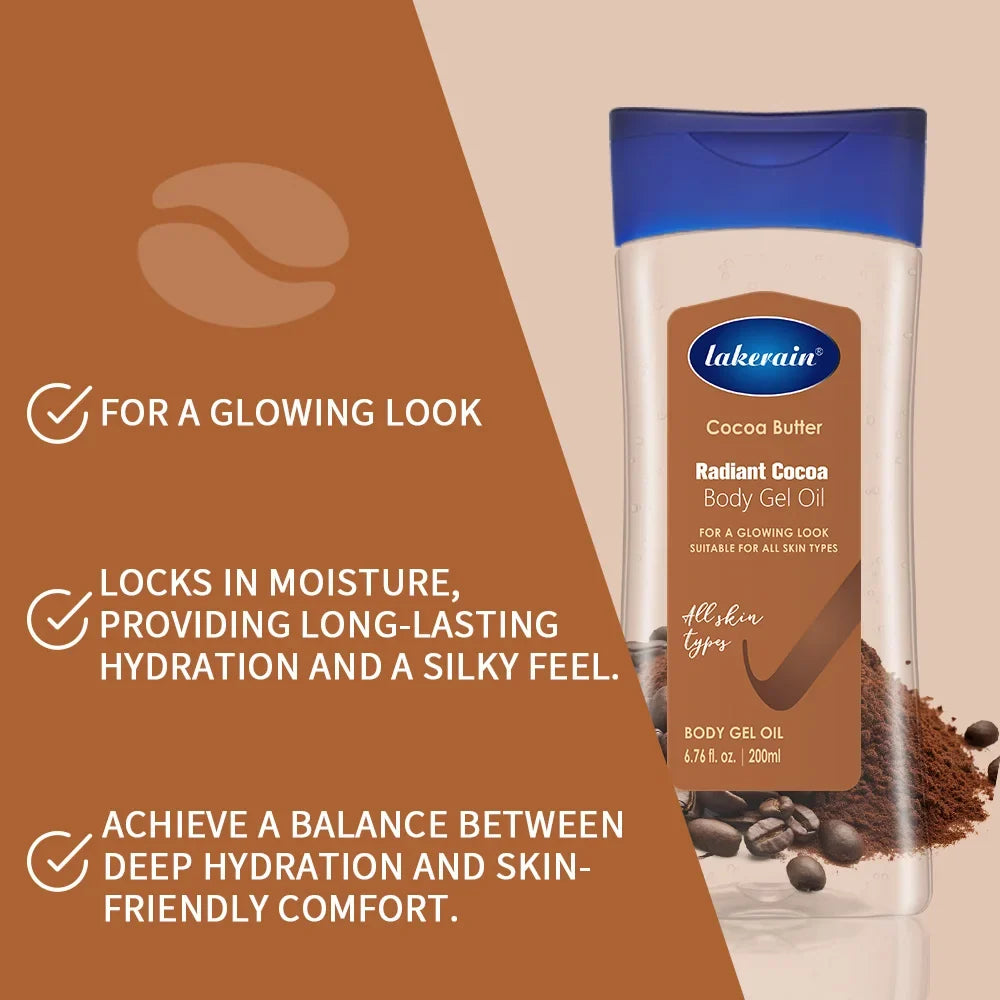 Radiant Cocoa Body Gel Oil | Cocoa Butter Moisturizer for Skin