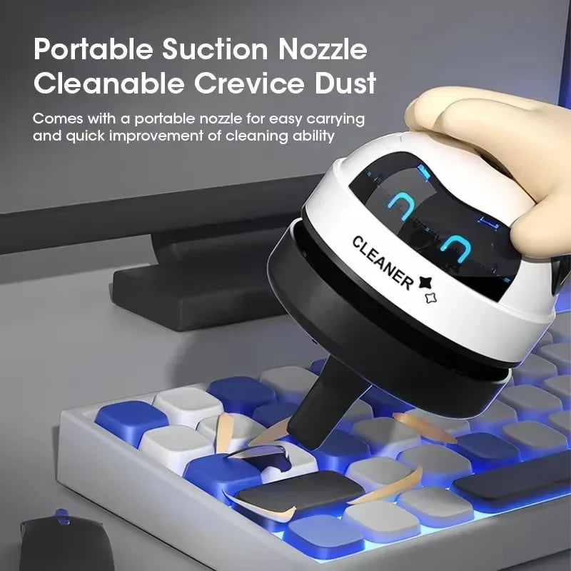 HOMEFISH Mini Desktop Vacuum Cleaner | USB Rechargeable Robot