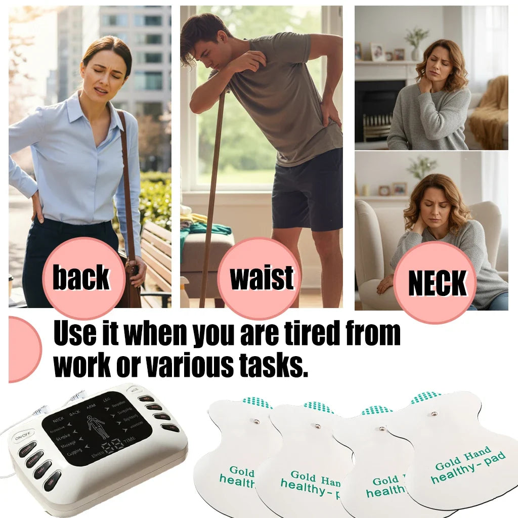TENS EMS Muscle Stimulator | 8 Modes, 50 Levels, Dual Channel