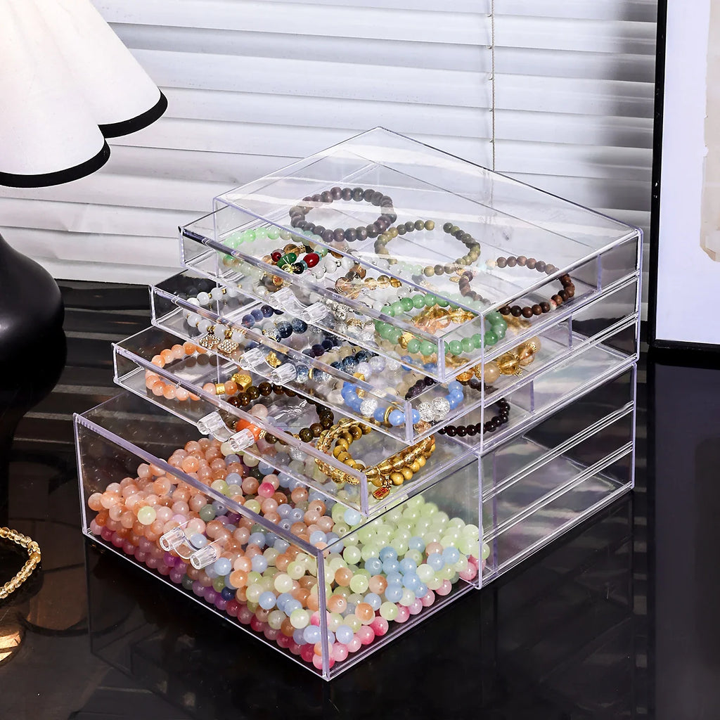 Desktop Transparent Stackable Acrylic Bead Storage Box Drawer